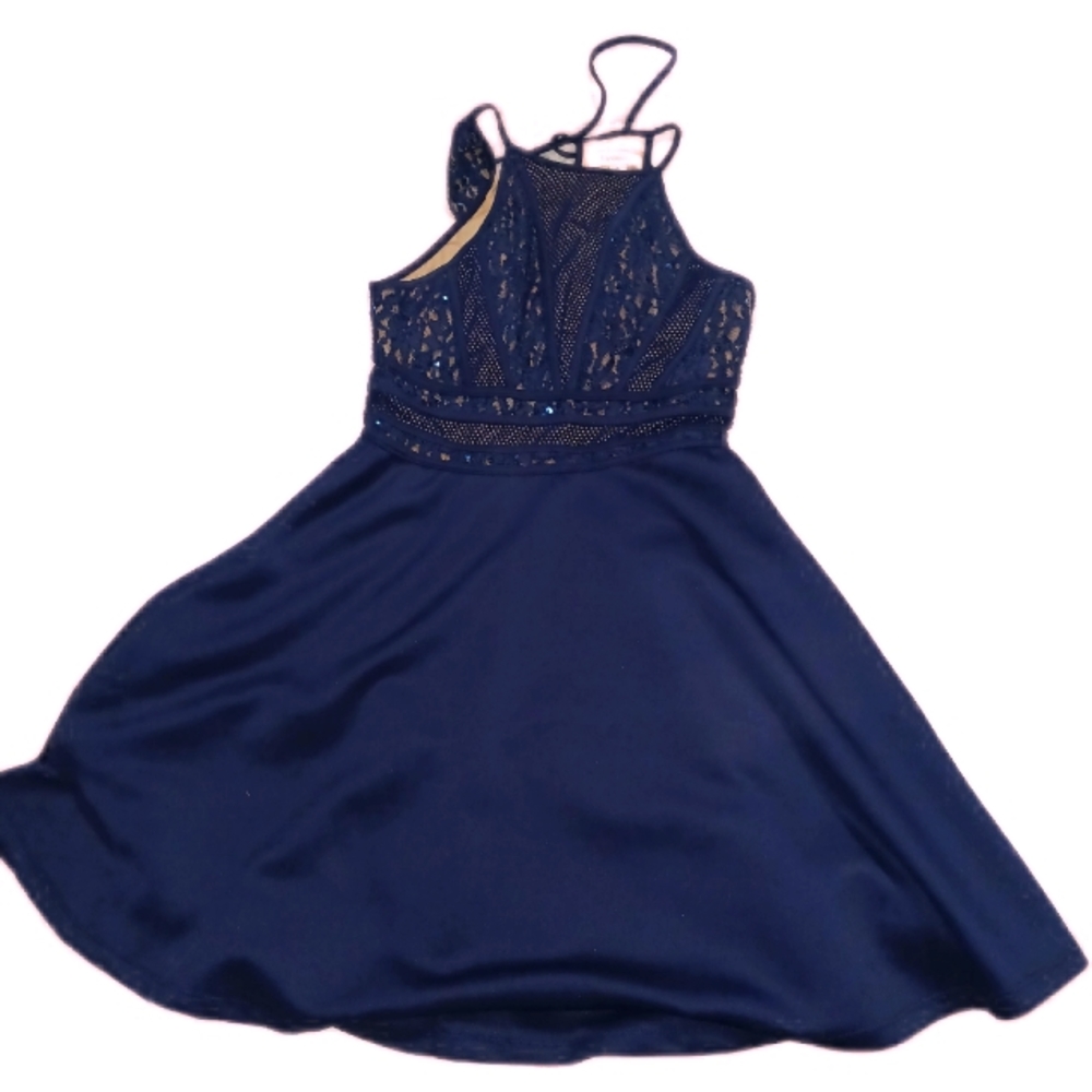 Francesca Blue Halter Midi Dress